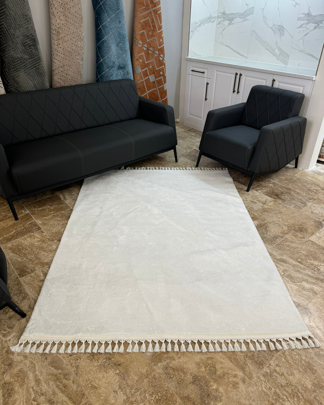 Soft Peluş Halı Beyaz