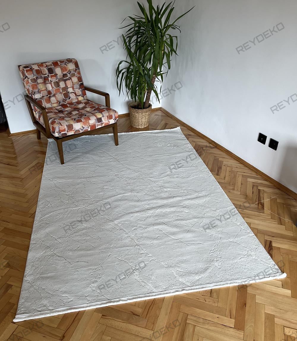 Eva Modern Desen Makine Halısı Krem